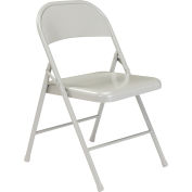 Interion® Folding Chair, Steel, Gray - Pkg Qty 4