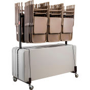 Interion® Chair and Table Cart - Double Tier - Holds 42 Chairs & 8-10 Tables