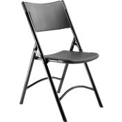 NPS® Heavy Duty Plastic Folding Chair - Black - 600 Series - Pack of 4
