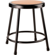 Interion® 18" Steel Work Stool with Hardboard Seat - Backless - Black - Pack of 2