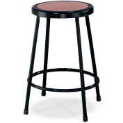 Interion® 24"H Steel Work Stool with Hardboard Seat - Backless - Black - Pack of 2