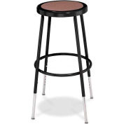 Interion® Steel Shop Stool with Hardboard Seat - Adjustable Height 25"-33" - Black - Pack of 2