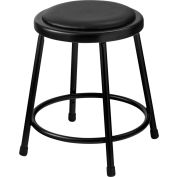 Interion® 18" Steel Work Stool with Vinyl Seat - Backless - Black - Pack of 2