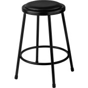 Interion® tabouret de travail en acier 24"H avec siège vinyle - backless - noir - Pack de 2