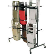 Chariot de transport de chaises Interion®, deux étages pour les chaises pliantes – Peut transporter 84 chaises