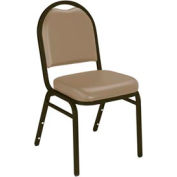 NPS Banquet Stacking Chair - 2" Vinyl Seat - Dome Back - Beige Seat with Brown Frame