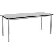 Table robuste NPS®, hauteur réglable, dessus en HPL, 72 po L x 30 po l x 22-1/4 po-37-1/4 po H, gris