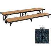 2 niveau droite Riser avec tapis - 96" L x 18" W - 8 « H & 16 » H - bleu