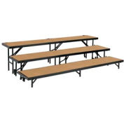 3 Level Straight Riser with Hardboard - 96"L x 18"W - 8"H, 16"H & 24"H