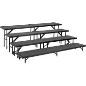 4 niveau droite Riser avec tapis - 96" L x 18 « W - 8 », 16 «, 24 » & 32 « H - noir