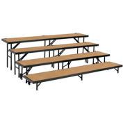 4 Level Straight Riser with Hardboard - 96"L x 18"W - 8"H, 16"H, 24"H & 32"H