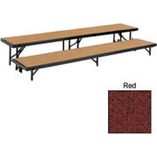2 Level Tapered Riser with Carpet - 60"L x 18"W - 8"H & 16"H - Red