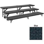 3 niveau de montage conique avec tapis - 60" L x 18" W - 8 « 16 H » H & 24 « H - bleu