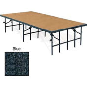 Portable Stage with Carpet - 96"L x 48"W x 16"H - Blue