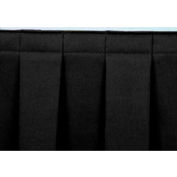 8'L Box-Pleat Skirting for 16"H Stage - Black