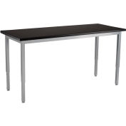 Table de laboratoire scientifique NPS Hauteur réglable, plateau résistant aux produits chimiques, 48 po L x 24 po l x 22-1/4 po-37-1/4 po H, noir/gris