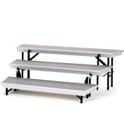 Riser de TransPort conique à 3 niveaux-tapis gris avec cadre en aluminium noir