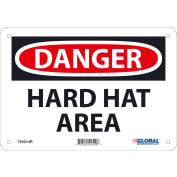 Global Industrial™ Danger Hard Hat Area, 7x10, Rigid Plastic