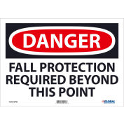 Global Industrial™ Danger Fall Protection Required 10x14, Pressure Sensitive Vinyl