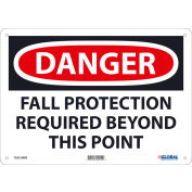 Global Industrial™ Danger Fall Protection Required Beyond This Point, 10x14, Rigid Plastic