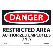 Global Industrial™ Danger Restricted Area, 10x14, Pressure Sensitive Vinyl