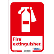 Global Industrial™ Fire Extinguisher Sign, 10x7, Pressure Sensitive Vinyl
