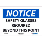 Global Industrial™ Notice Safety Glasses Required, 7x10, Pressure Sensitive Vinyl