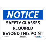 Global Industrial™ Notice Safety Glasses Required Beyond This Point, 7x10, Rigid Plastic