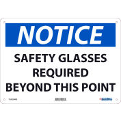 Global Industrial™ Notice Safety Glasses Required Beyond This Point, 10x14, Rigid Plastic