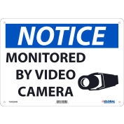 Global Industrial™ Notice Monitored By Video Camera, 10"X14", Aluminum