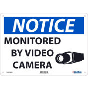 Global Industrial™ Notice Monitored By Video Camera, 10"X14", Rigid Plastic