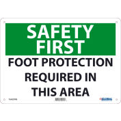 Global Industrial™ Safety First Foot Protection Required In This Area, 10x14, Rigid Plastic