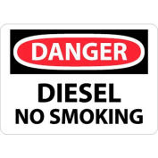 NMC D18PB OSHA Sign, Danger Diesel No Smoking, 10" X 14", White/Red/Black