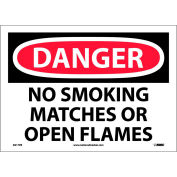 NMC D217PB OSHA signe, Danger aucun fumeurs allumettes ou flammes nues, 10 "X 14", blanc/rouge/noir