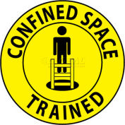NMC HH69 Hard Hat Emblem, Confined Space Trained, 2" Dia., Yellow/Black