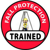 NMC HH71 Hard Hat Emblem, Fall Protection Trained, 2" Dia., White/Red/Black