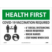 NMC Health First, Panneau de vaccination contre la COVID-19 requis, vinyle, 10 x 14