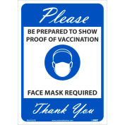 NMC Veuillez montrer un signe de preuve de vaccination, vinyle, 14 x 10, bleu