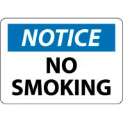 NMC N166PB OSHA Sign, Notice No Smoking, 10" X 14", White/Blue/Black