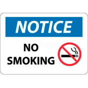 NMC N314RB OSHA Sign, Notice No Smoking, 10" X 14", White/Blue/Black