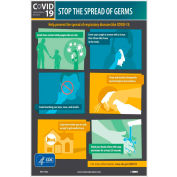 Stop The Spread Of Germs Poster, English, 12" X 18", Vinyl