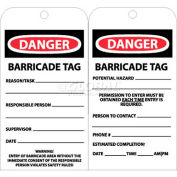 NMC RPT172 Tags, Danger Barricade Tag, 6 "X 3", blanc/rouge/noir, 25/Pk