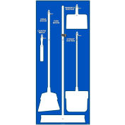 National Marker Janitorial Shadow Board, Blue on White, General Purpose Composite - SB102ACP