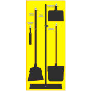 National Marker Janitorial Shadow Board, Yellow on Black, General Purpose Composite - SB107ACP