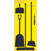 National Marker Dry Zone Shadow Board, Yellow/Black,68 X 30, ACP, Aluminum Composite Panel- SB140ACP