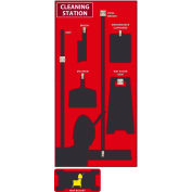 National Marker Cleaning Station Shadow Board, Rouge/Noir, 72 X 36, Pro Series Acrylique