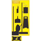 National Marker Cleaning Station Shadow Board, Yellow/Black, 72 X 36, Acp, General Purpose Composite