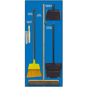 National Marker Janitorial Shadow Board Combo Kit, Blue on White, Pro Series Acrylic - SBK102FG