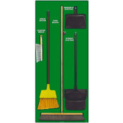 National Marker Janitorial Shadow Board Combo Kit,Green on Black,General Purpose Composite-SBK103ACP