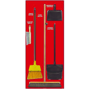 National Marker Janitorial Shadow Board Combo Kit, Rouge sur blanc, Aluminium de qualité industrielle- SBK106AL
